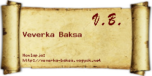 Veverka Baksa névjegykártya
